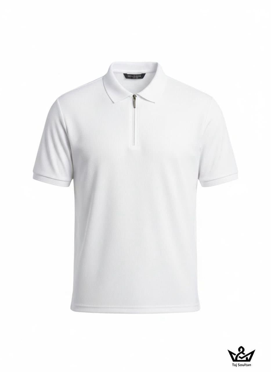 Polo homme à fermeture zippée sur le devant
