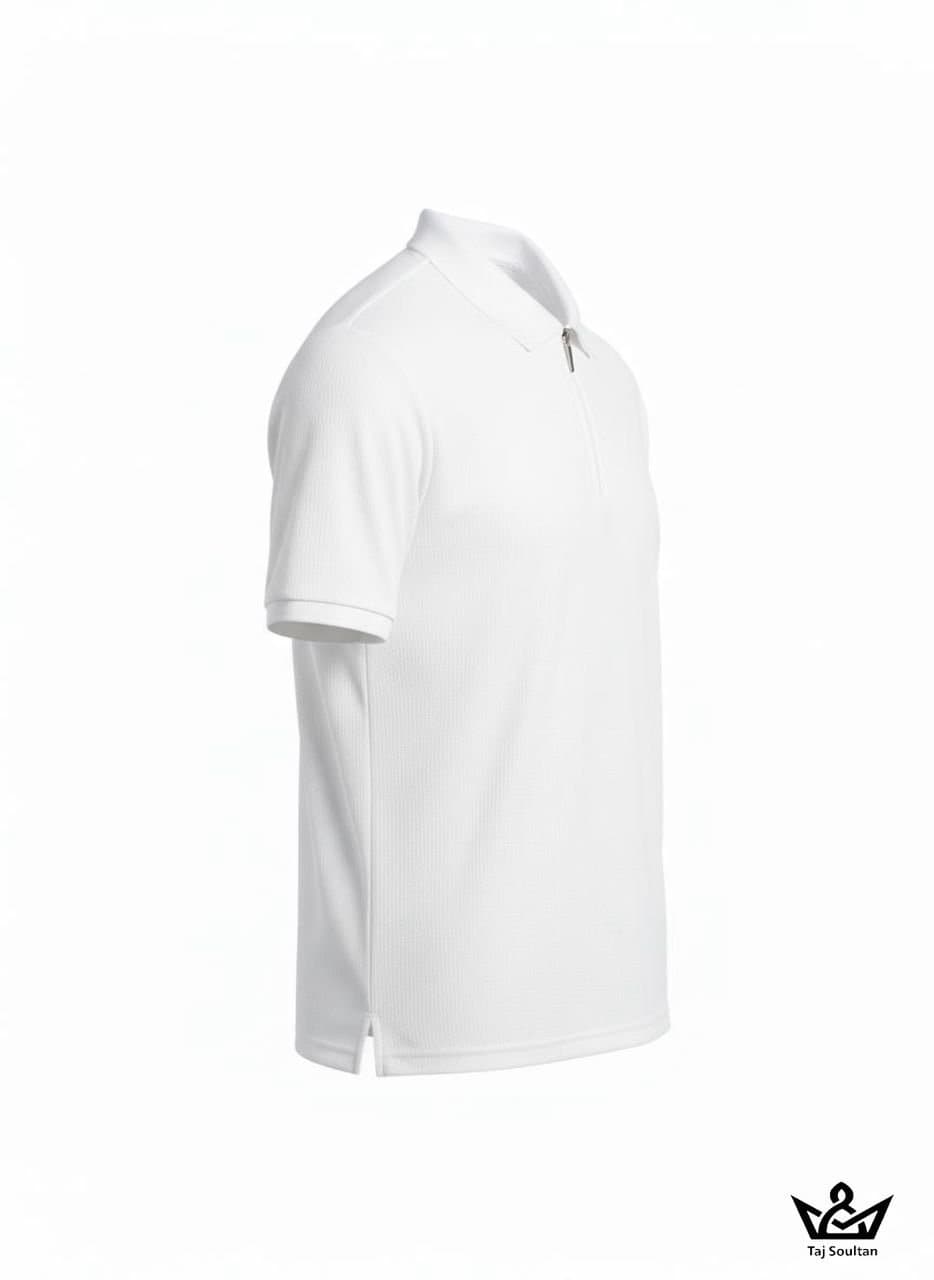 Polo homme à fermeture zippée sur le devant