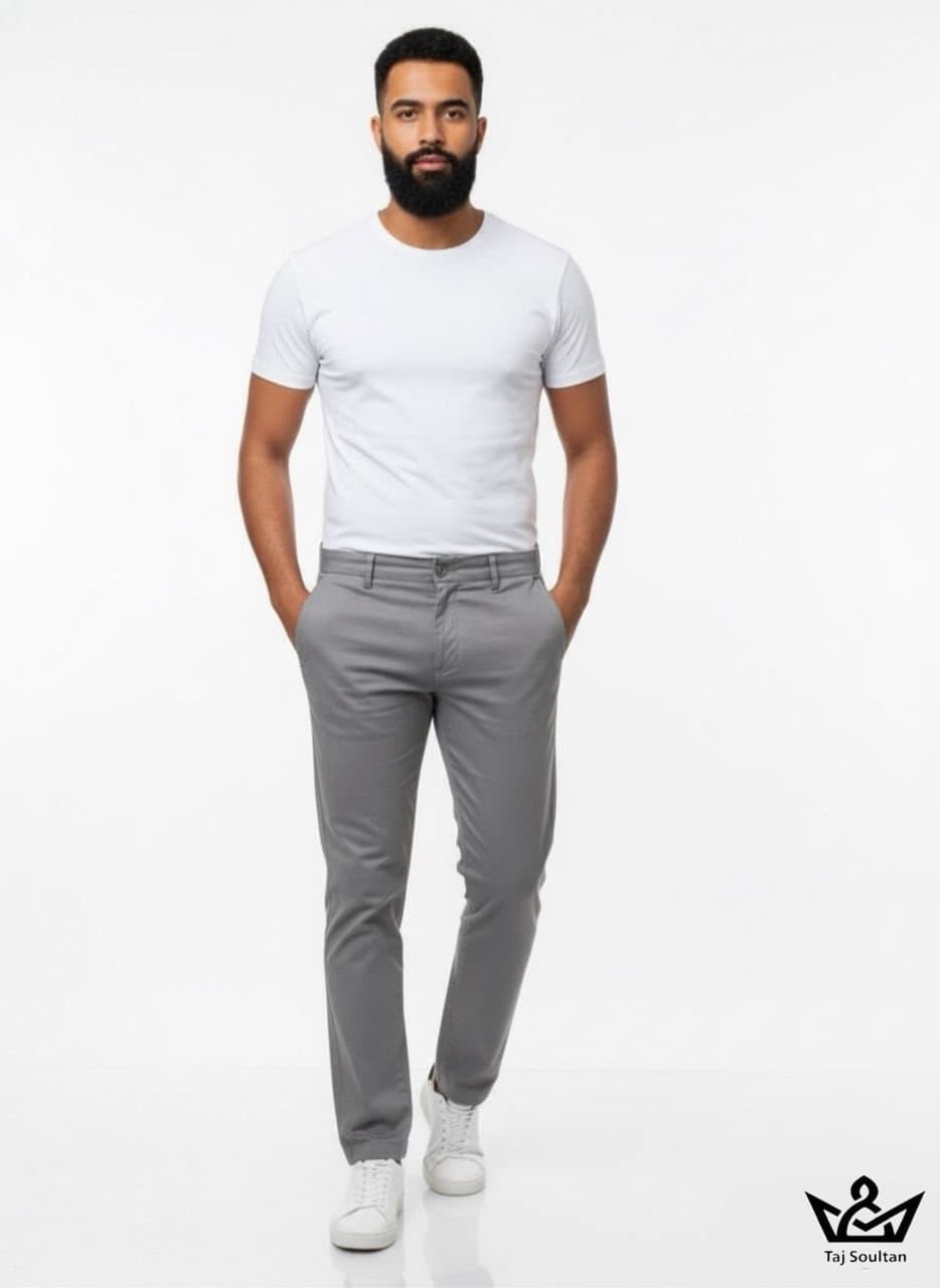 Pantalon chino homme gris
