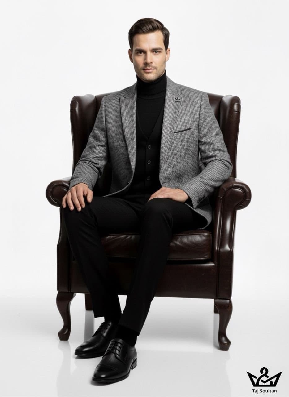 Costume d’hiver gris trois pièces