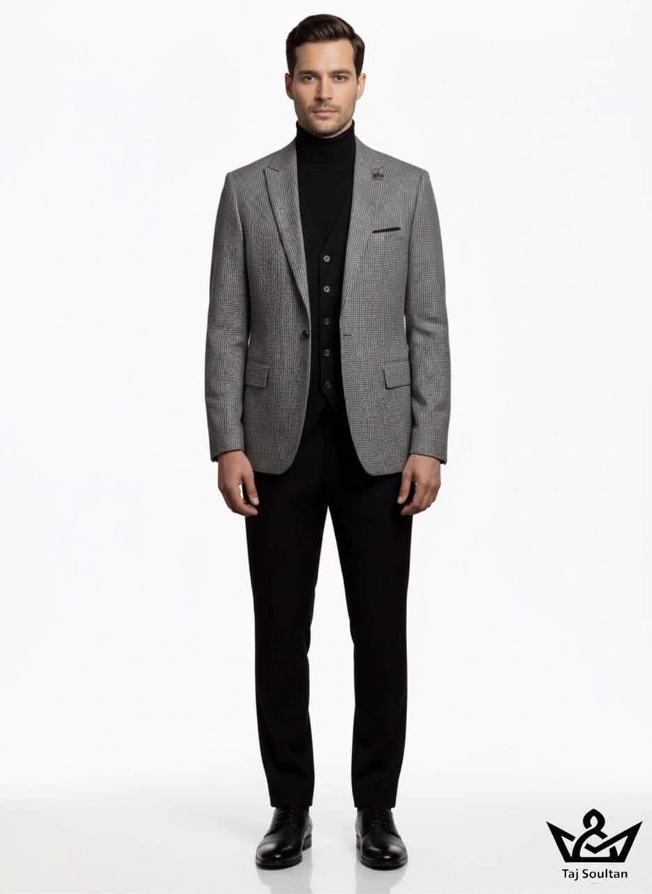 Costume d’hiver gris trois pièces