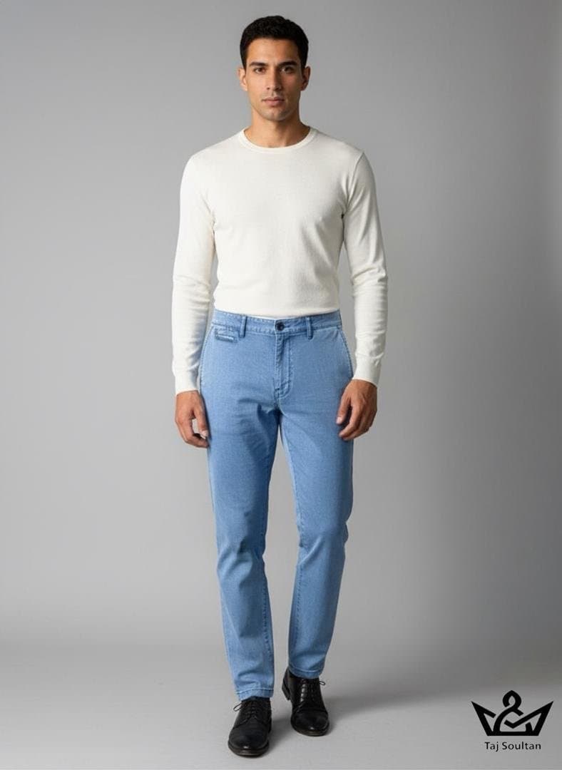 Pantalon homme bleu clair