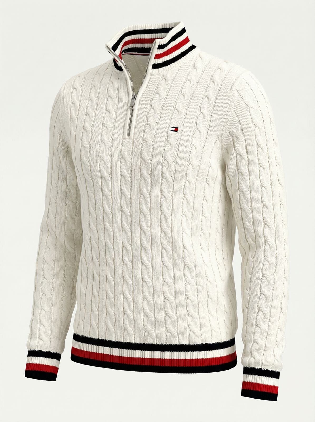 Pull homme en laine à demi-zip
