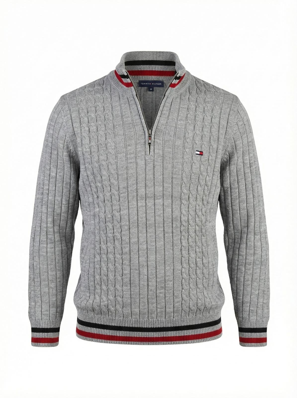 Pull homme en laine à demi-zip