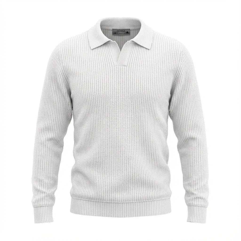 Pull polo homme en maille