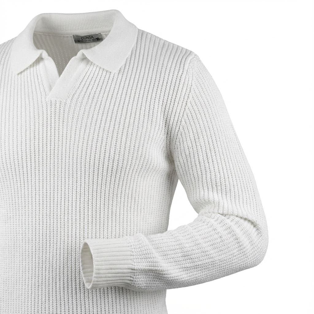 Pull polo homme en maille
