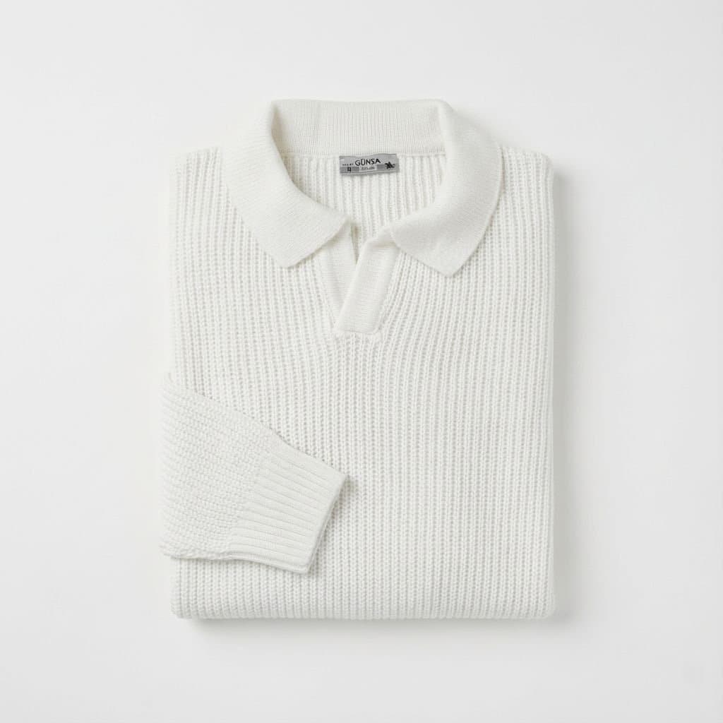 Pull polo homme en maille