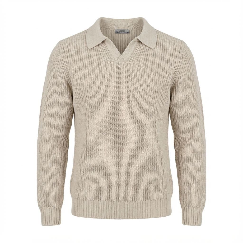Pull polo homme en maille