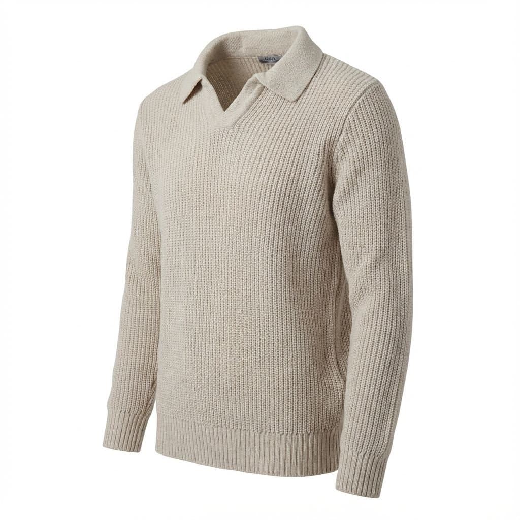 Pull polo homme en maille