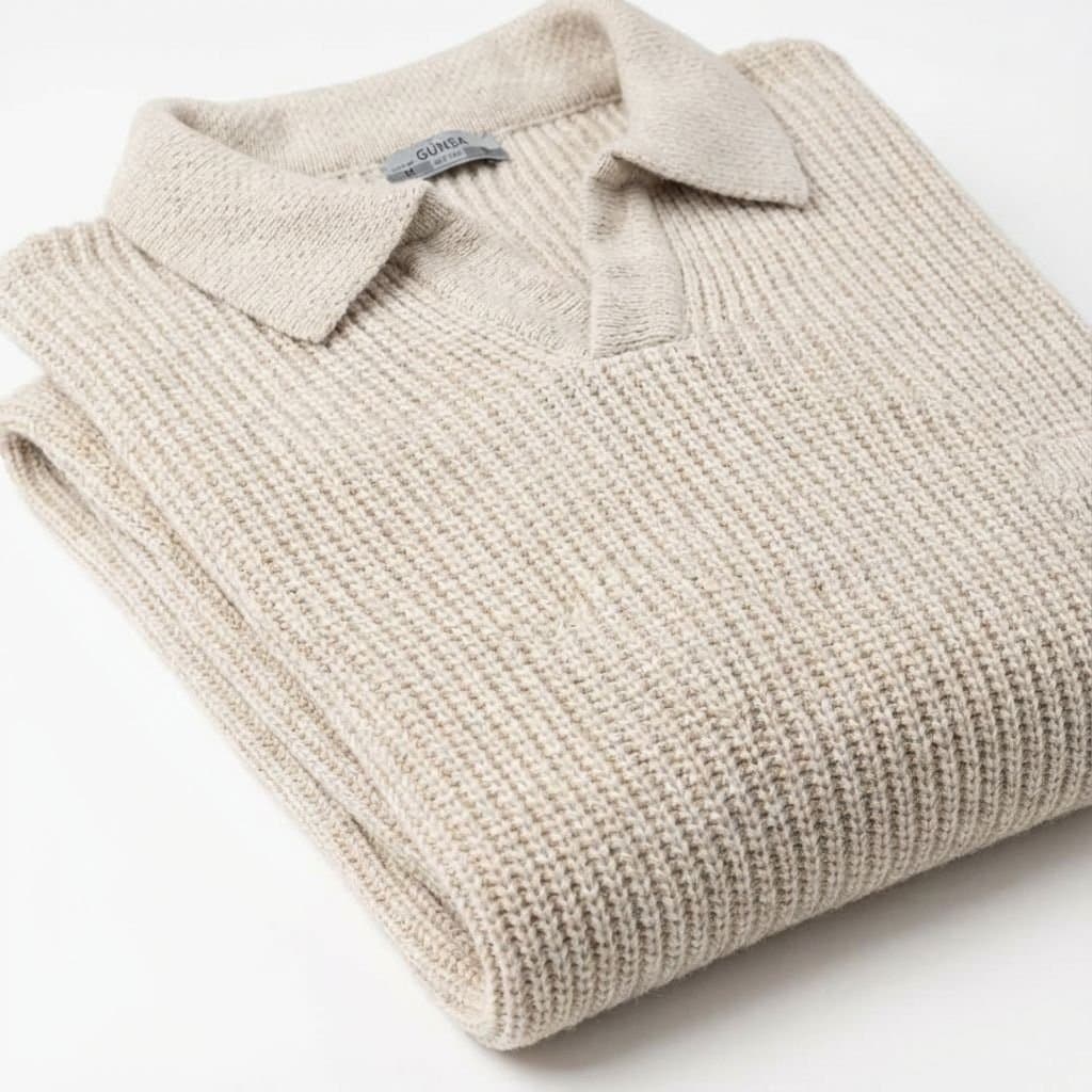 Pull polo homme en maille