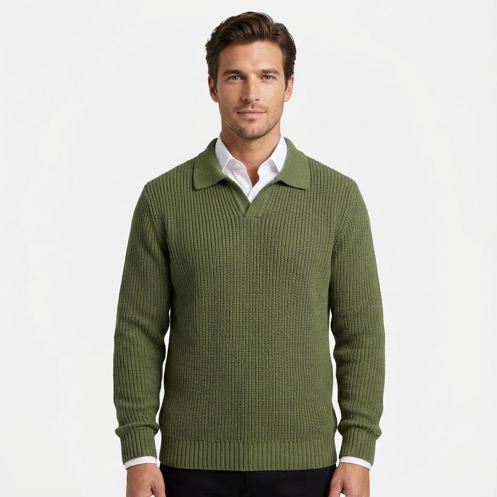 Pull polo homme en maille