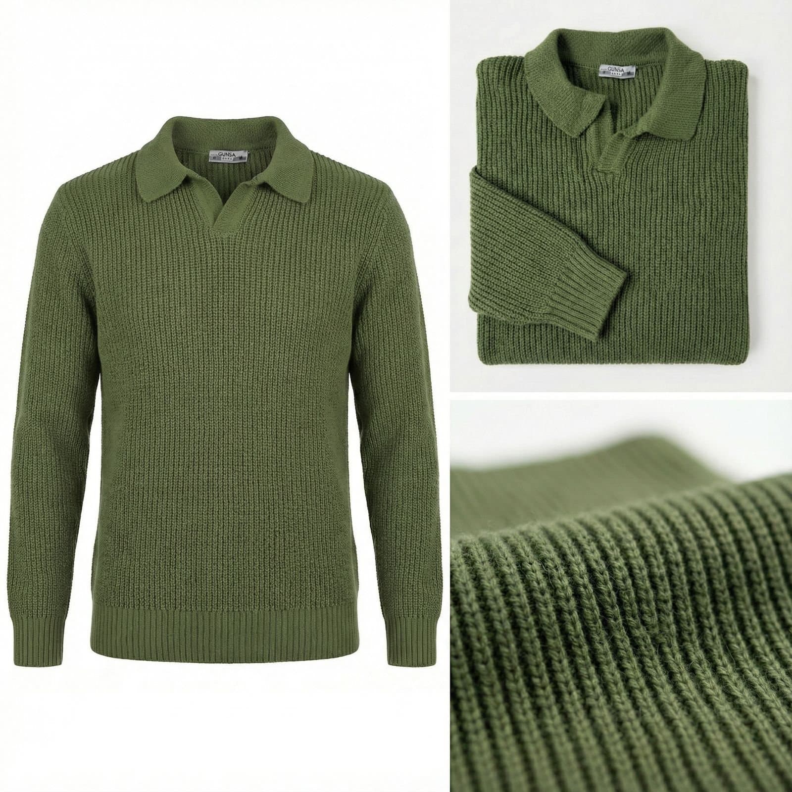Pull polo homme en maille