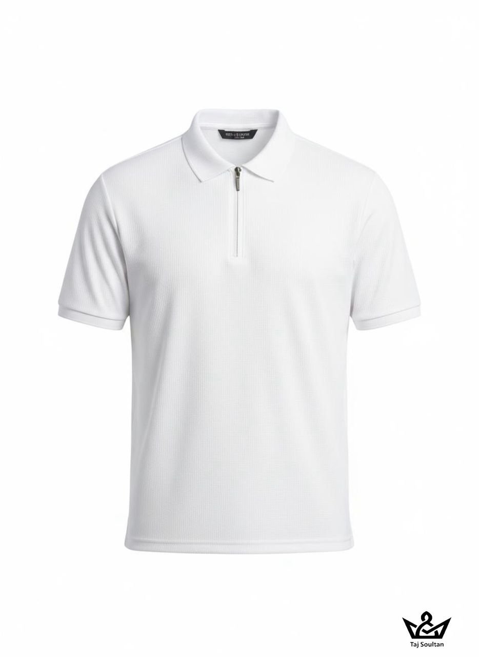 قميص بولو رجالي بسحاب أمامي