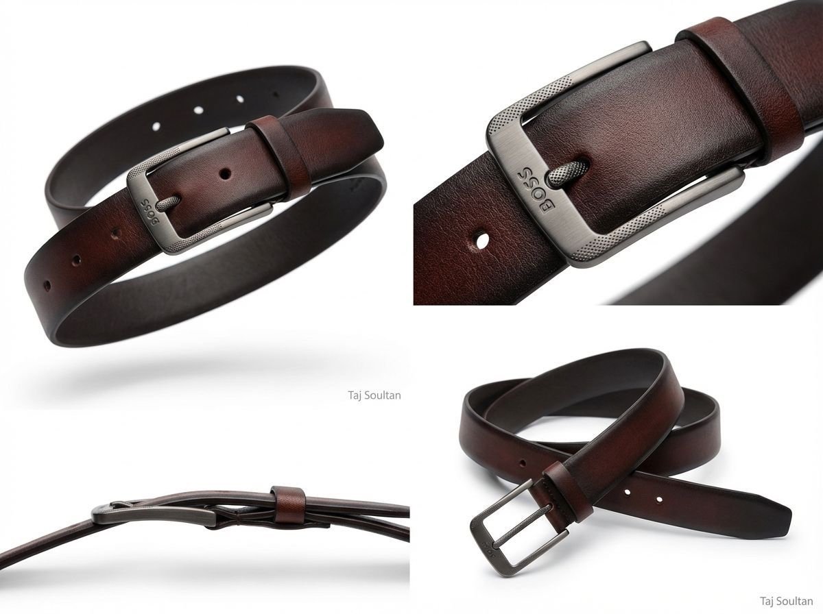 حزام جلد فاخر للرجال - الصورة 3