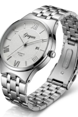 ساعة Guyan الرجالية – تصميم كلاسيكي فاخر بسوار ستانلس ستيل